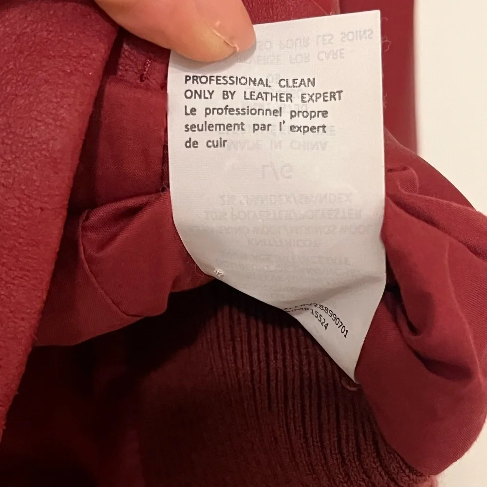NWOT 🔥Vince Leather Moto Jacket Red X LARGE Womens Zip Up Layered - Picture 10 of 10